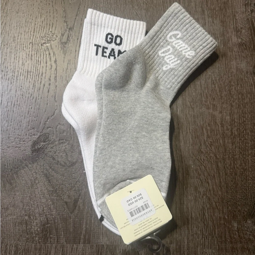 NWT Daily Practice by Anthropologie Game Day Crew Socks Set of 2